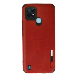 Newface Realme C21 Kılıf Loop Deri Silikon - Kırmızı