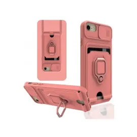 Newface Iphone 7 Kılıf Zuma Kartvizitli Yüzüklü Silikon - Pembe