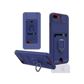 Newface iPhone 7 Plus Kılıf Zuma Kartvizitli Yüzüklü Silikon - Lacivert