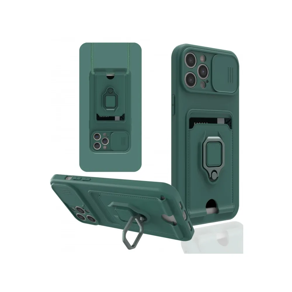 Newface Iphone 12 Pro Max Kılıf Zuma Kartvizitli Yüzüklü Silikon - Yeşil