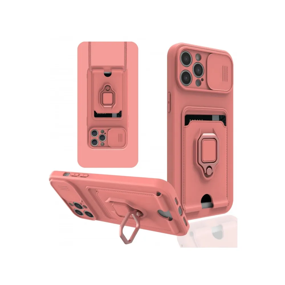 Newface Iphone 12 Pro Max Kılıf Zuma Kartvizitli Yüzüklü Silikon - Pembe