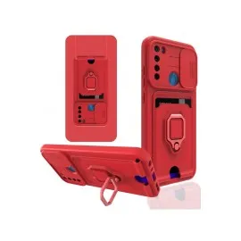 Newface Xiaomi Redmi Note 8 Kılıf Zuma Kartvizitli Yüzüklü Silikon - Kırmızı