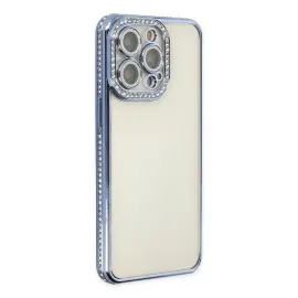 Newface Iphone 14 Pro Kılıf Joke Taşlı Silikon - Mavi