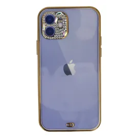 Newface Iphone 12 Kılıf Liva Taşlı Silikon - Mor