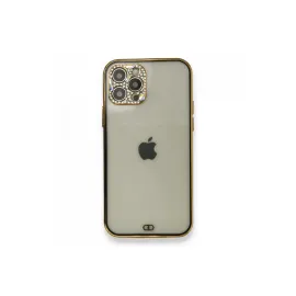 Newface Iphone 12 Pro Kılıf Liva Taşlı Silikon - Siyah