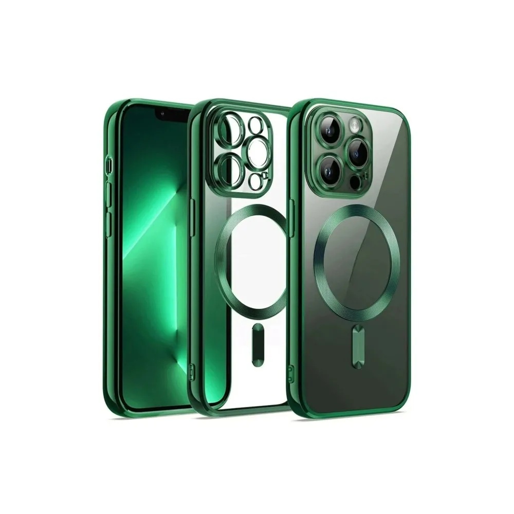 Newface Iphone 12 Pro Kılıf Kross Magneticsafe Kapak - Koyu Yeşil