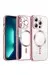 Newface iPhone 12 Pro Kılıf Kross Magneticsafe Kapak - Rose