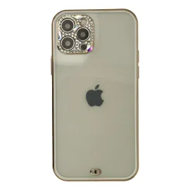 Newface Iphone 12 Pro Max Kılıf Liva Taşlı Silikon - Beyaz