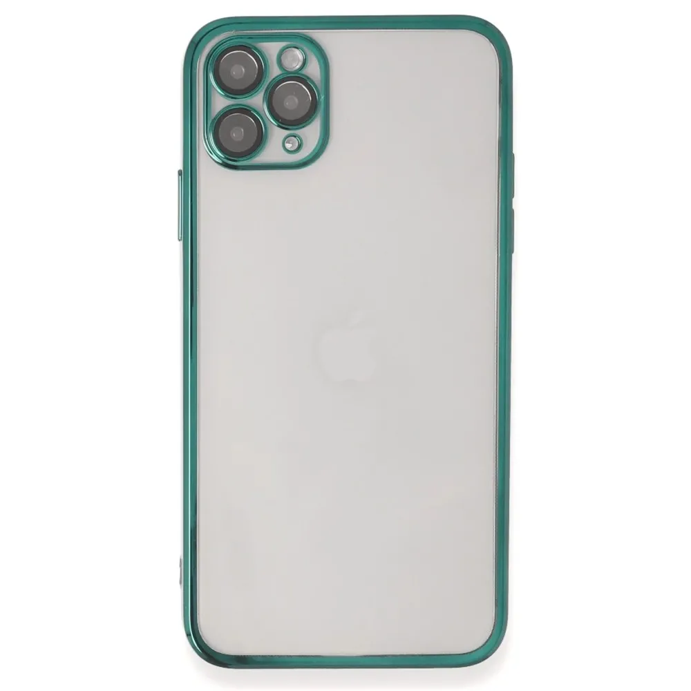 Newface Iphone 11 Pro Max Kılıf Razer Lensli Silikon - Yeşil