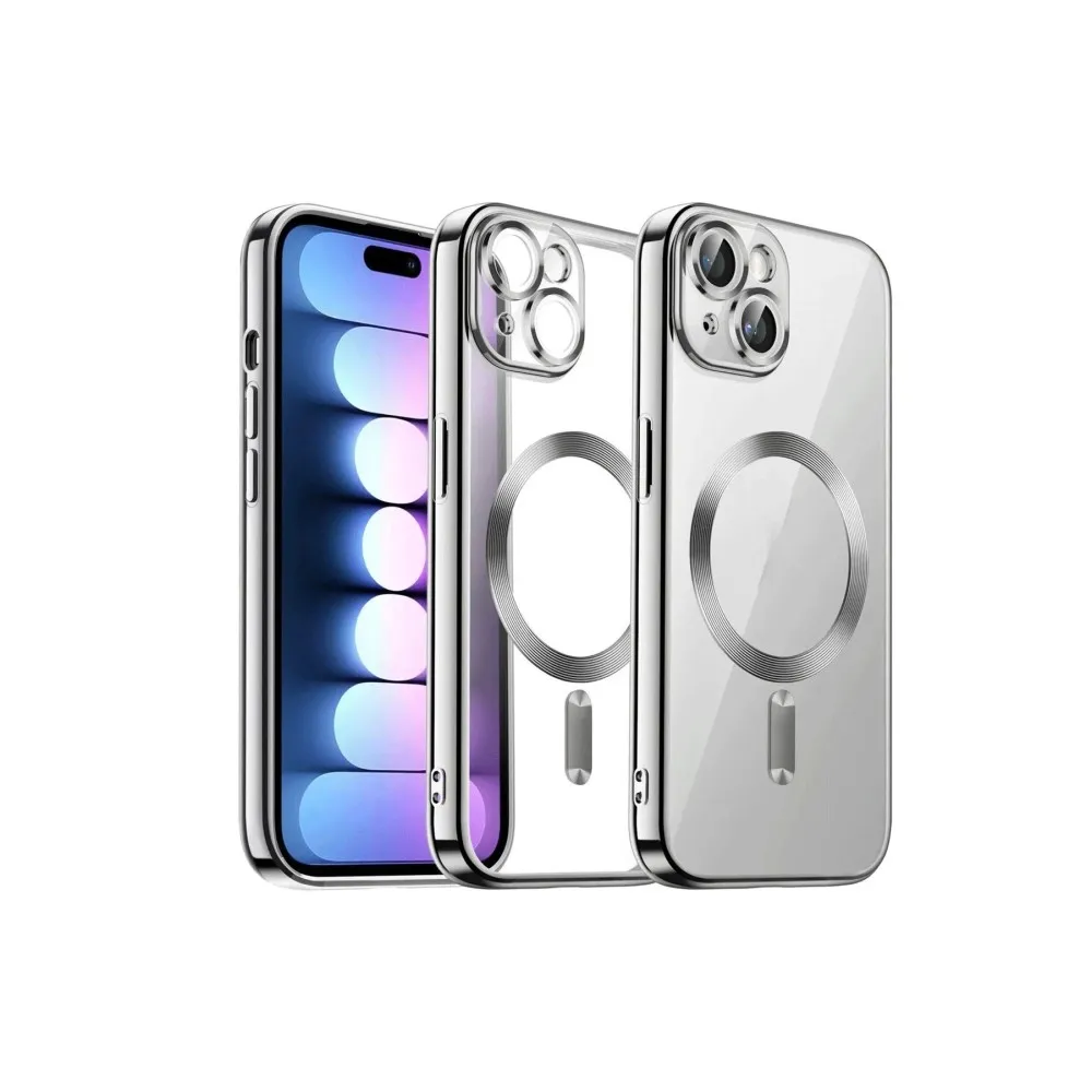 Newface iPhone 13 Kılıf Kross Magneticsafe Kapak - Gümüş