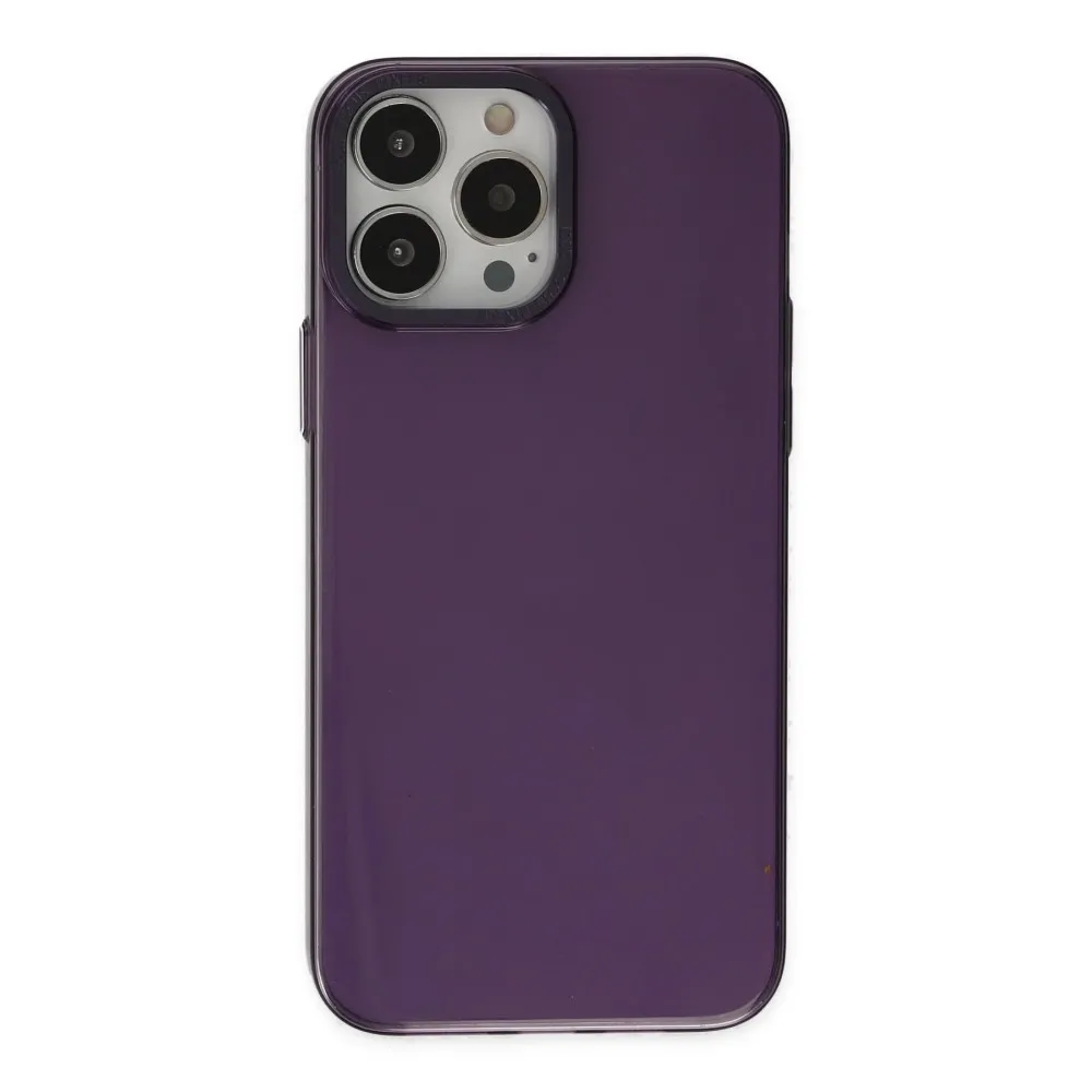Newface Iphone 13 Pro Max Kılıf Anka Pc Sert Metal Kapak - Mor