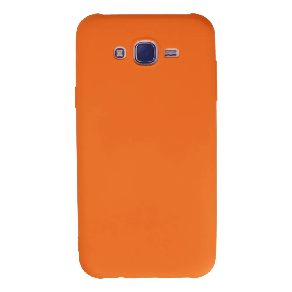 Newface Samsung Galaxy J7 Kılıf Nano Içi Kadife Silikon - Turuncu