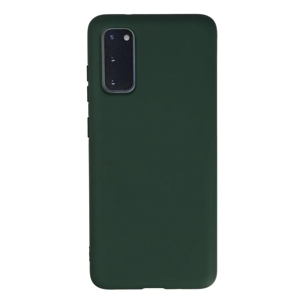 Newface Samsung Galaxy S20 Kılıf Nano Içi Kadife Silikon - Koyu Yeşil
