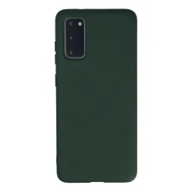 Newface Samsung Galaxy S20 Kılıf Nano Içi Kadife Silikon - Koyu Yeşil