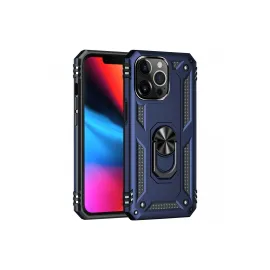 Newface Iphone 13 Pro Max Kılıf Sofya Yüzüklü Silikon Kapak - Lacivert