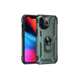 Newface Iphone 13 Pro Kılıf Sofya Yüzüklü Silikon Kapak - Yeşil