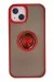 Newface Iphone 13 Kılıf Montreal Yüzüklü Silikon Kapak - Kırmızı