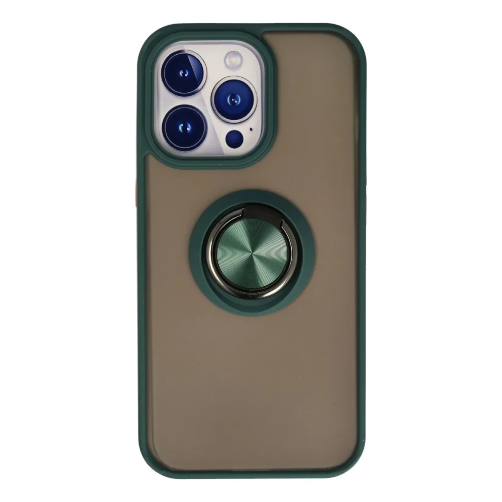 Newface Iphone 13 Pro Kılıf Montreal Yüzüklü Silikon Kapak - Yeşil