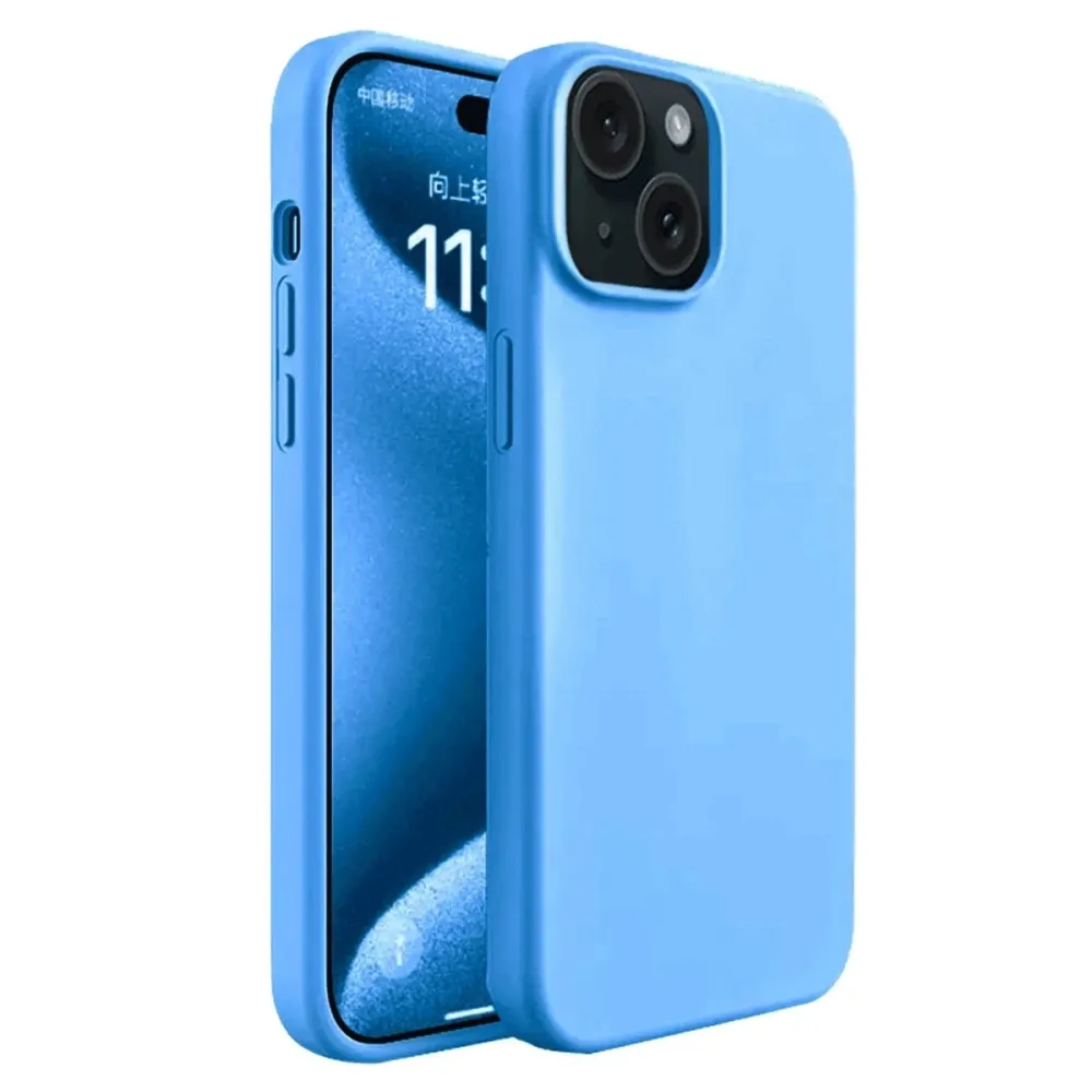 Newface Iphone 15 Kılıf First Silikon - Mavi