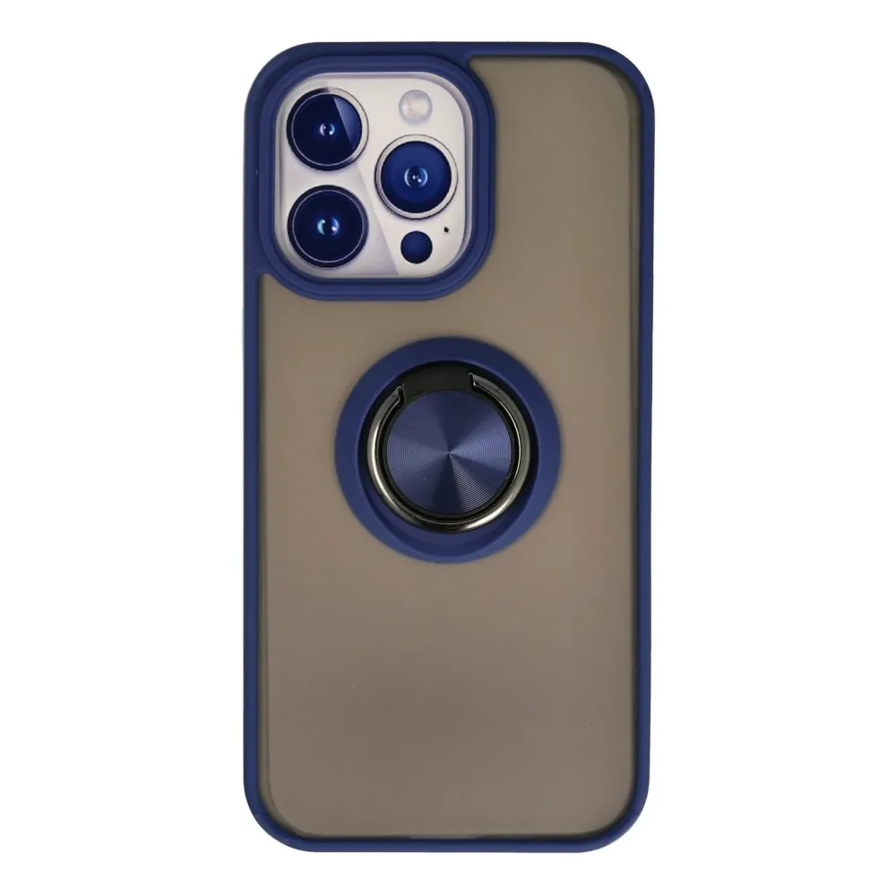 Newface Iphone 13 Pro Max Kılıf Montreal Yüzüklü Silikon Kapak - Lacivert