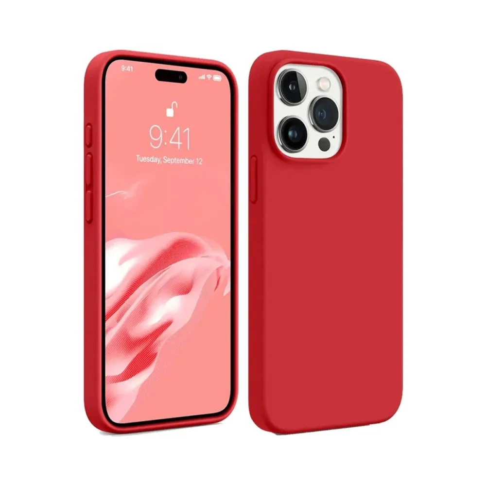 Newface Iphone 15 Pro Kılıf First Silikon - Kırmızı