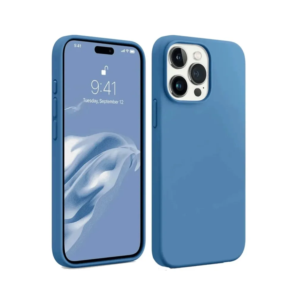 Newface Iphone 15 Pro Max Kılıf First Silikon - Mavi