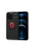 Newface Iphone 13 Pro Kılıf Range Yüzüklü Silikon - Siyah-Kırmızı