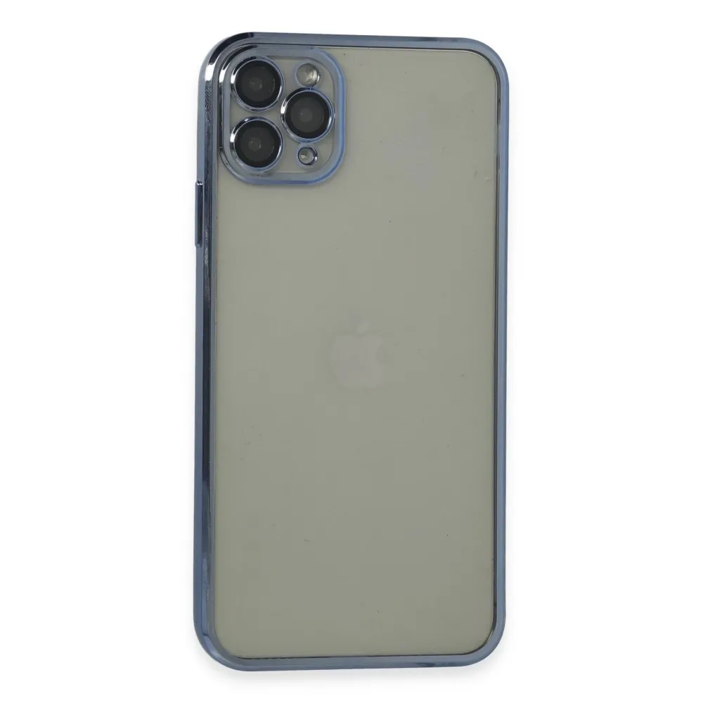 Newface Iphone 11 Pro Max Kılıf Razer Lensli Silikon - Açık Mavi