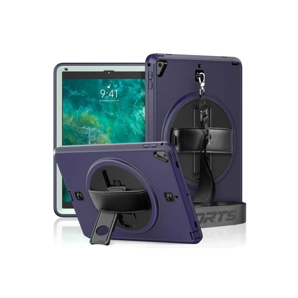 Newface Ipad 5 Air 9.7 Kılıf Strap-C Otterbox Tablet Kapak - Lacivert