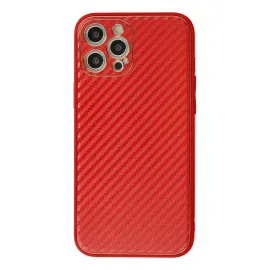 Newface Iphone 12 Pro Kılıf Coco Karbon Silikon - Kırmızı