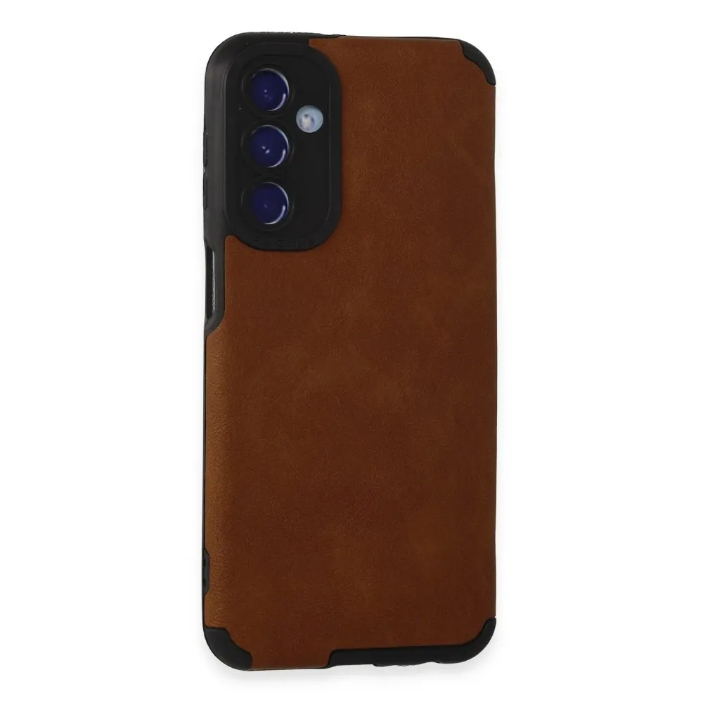 Newface Samsung Galaxy M34 5G Kılıf Loop Deri Silikon - Kahverengi