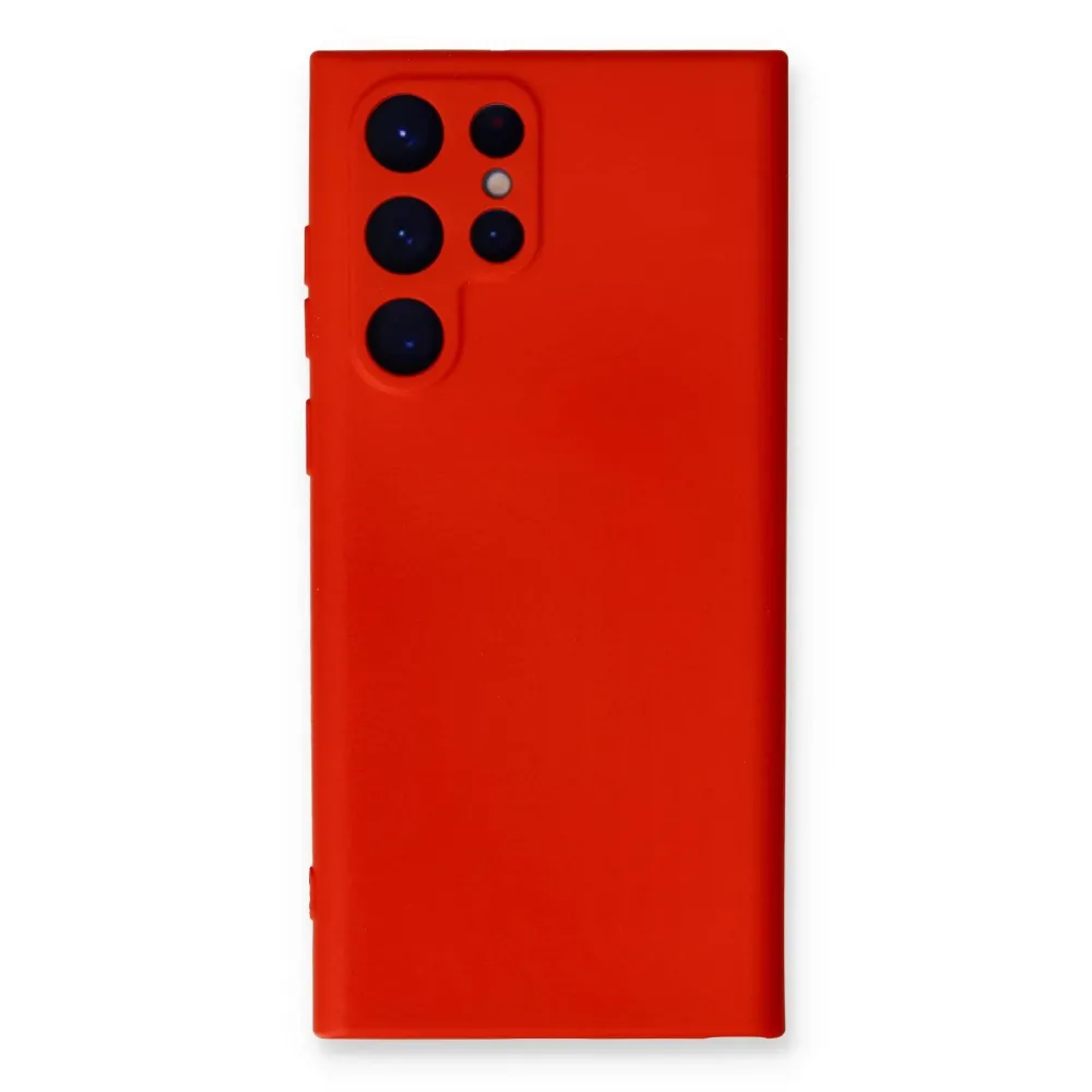 Newface Samsung Galaxy S23 Ultra Kılıf Nano Içi Kadife Silikon - Kırmızı