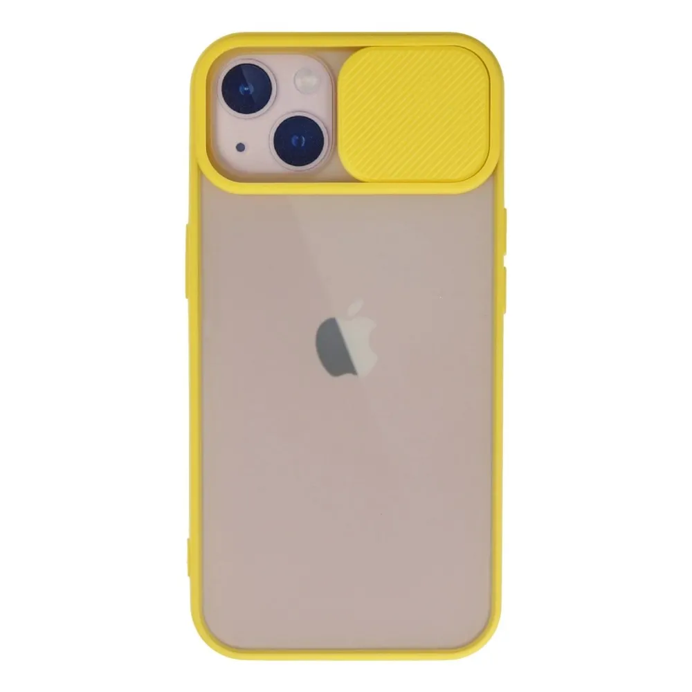 Newface Iphone 13 Kılıf Palm Buzlu Kamera Sürgülü Silikon - Sarı