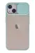 Newface iPhone 13 Kılıf Palm Buzlu Kamera Sürgülü Silikon - Turkuaz