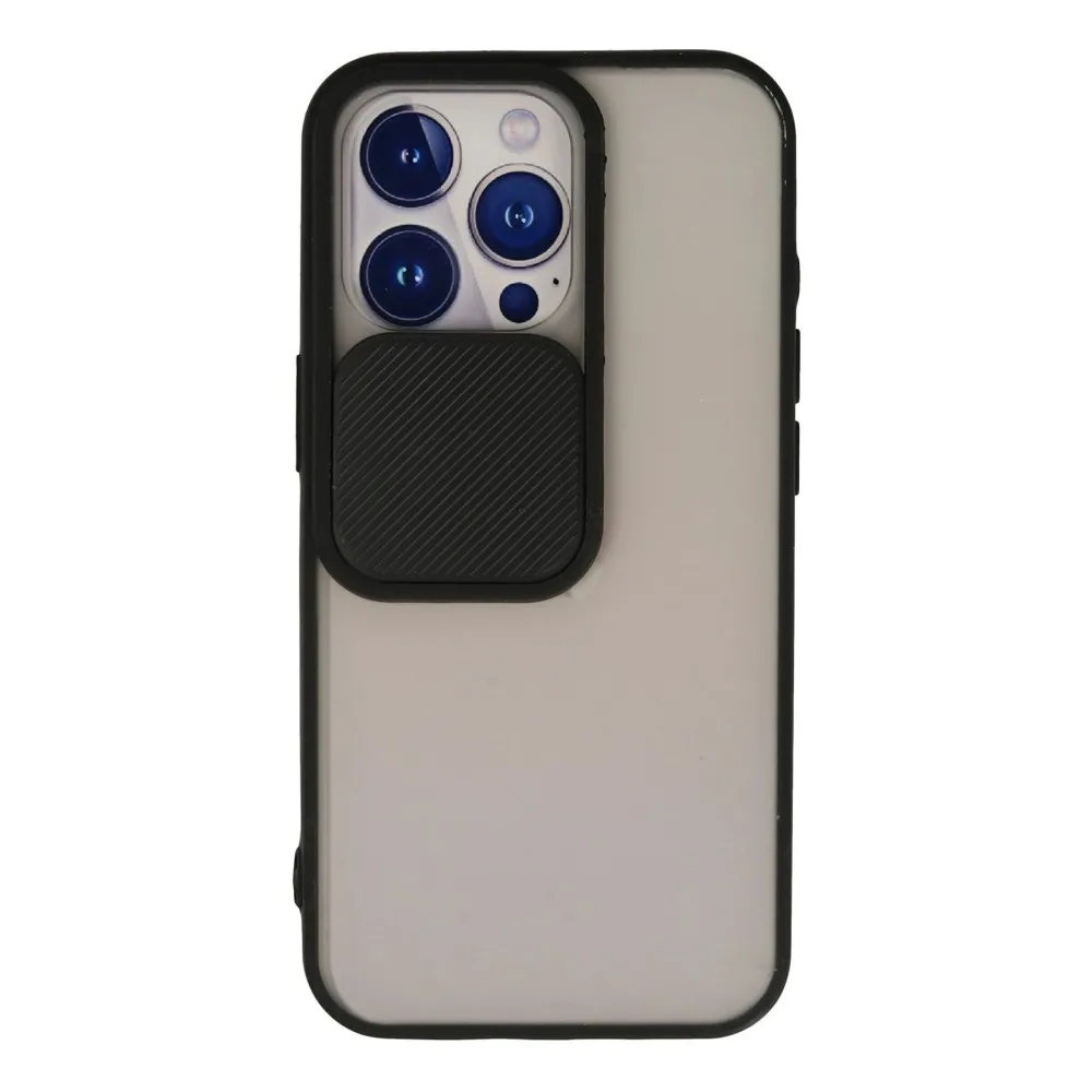 Newface Iphone 13 Pro Kılıf Palm Buzlu Kamera Sürgülü Silikon - Siyah