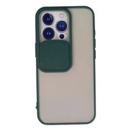 Newface Iphone 13 Pro Kılıf Palm Buzlu Kamera Sürgülü Silikon - Yeşil