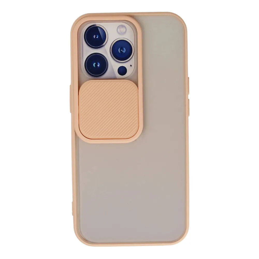 Newface Iphone 13 Pro Kılıf Palm Buzlu Kamera Sürgülü Silikon - Pembe