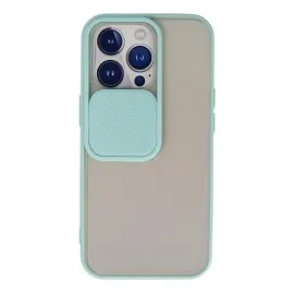 Newface Iphone 13 Pro Kılıf Palm Buzlu Kamera Sürgülü Silikon - Turkuaz