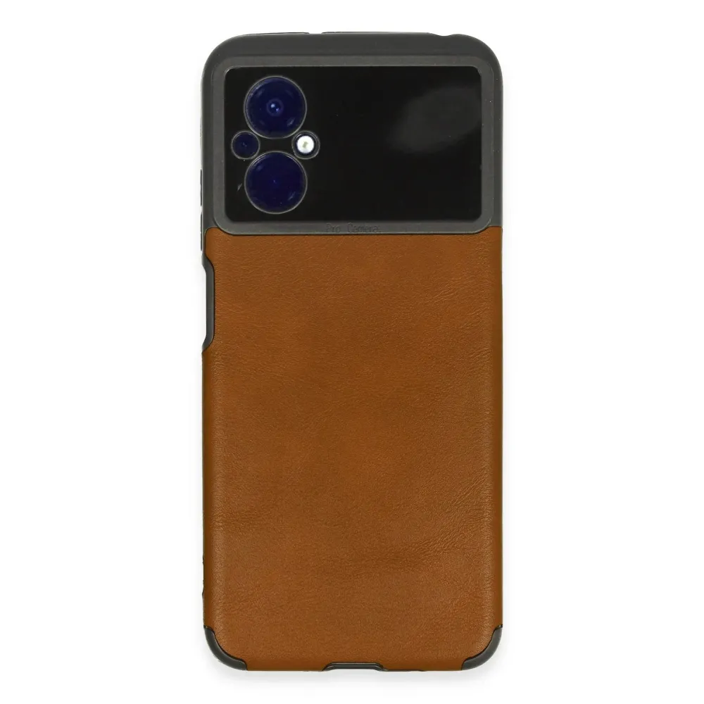 Newface Xiaomi Poco M5 Kılıf Loop Deri Silikon - Kahverengi