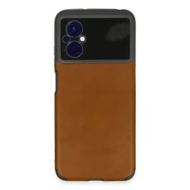 Newface Xiaomi Poco M5 Kılıf Loop Deri Silikon - Kahverengi