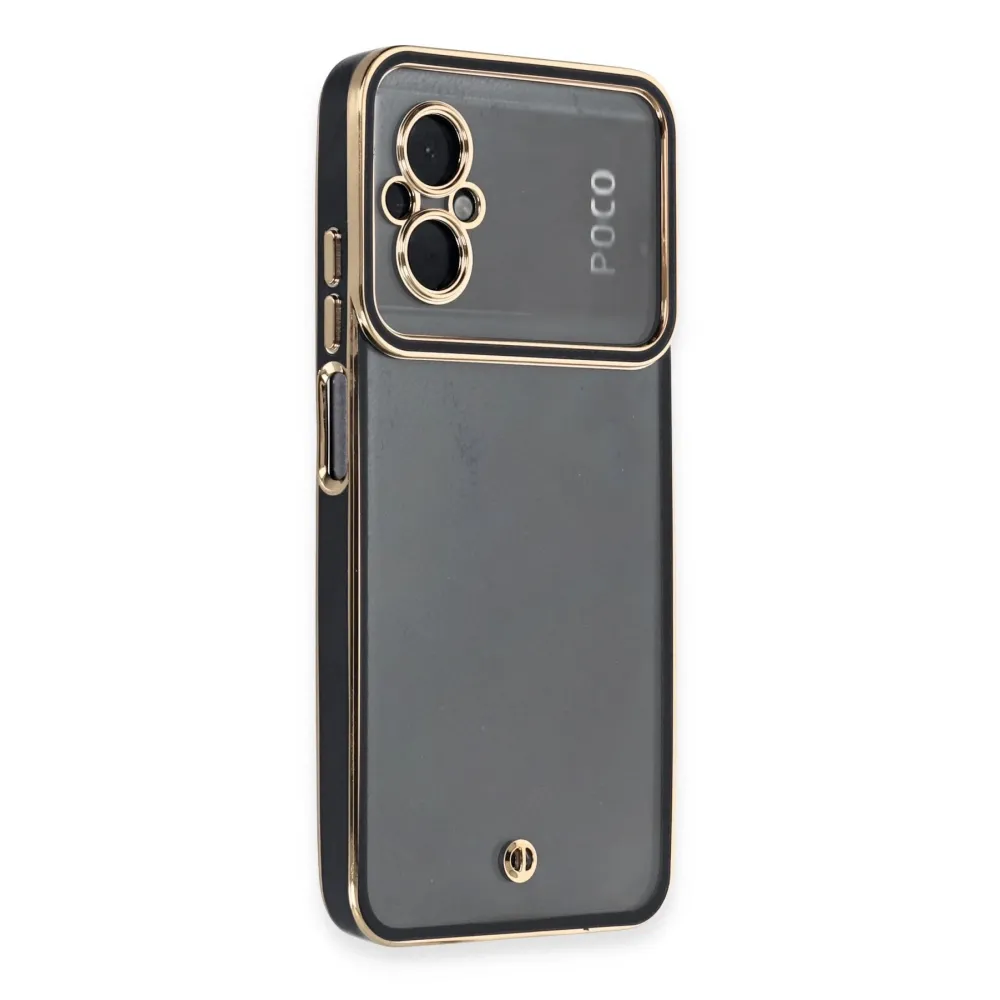 Newface Xiaomi Poco M5 Kılıf Liva Lens Silikon - Siyah