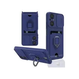 Newface Xiaomi Poco M5 Kılıf Zuma Kartvizitli Yüzüklü Silikon - Lacivert