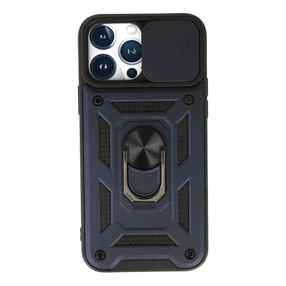 Newface Iphone 13 Pro Max Kılıf Pars Lens Yüzüklü Silikon - Lacivert