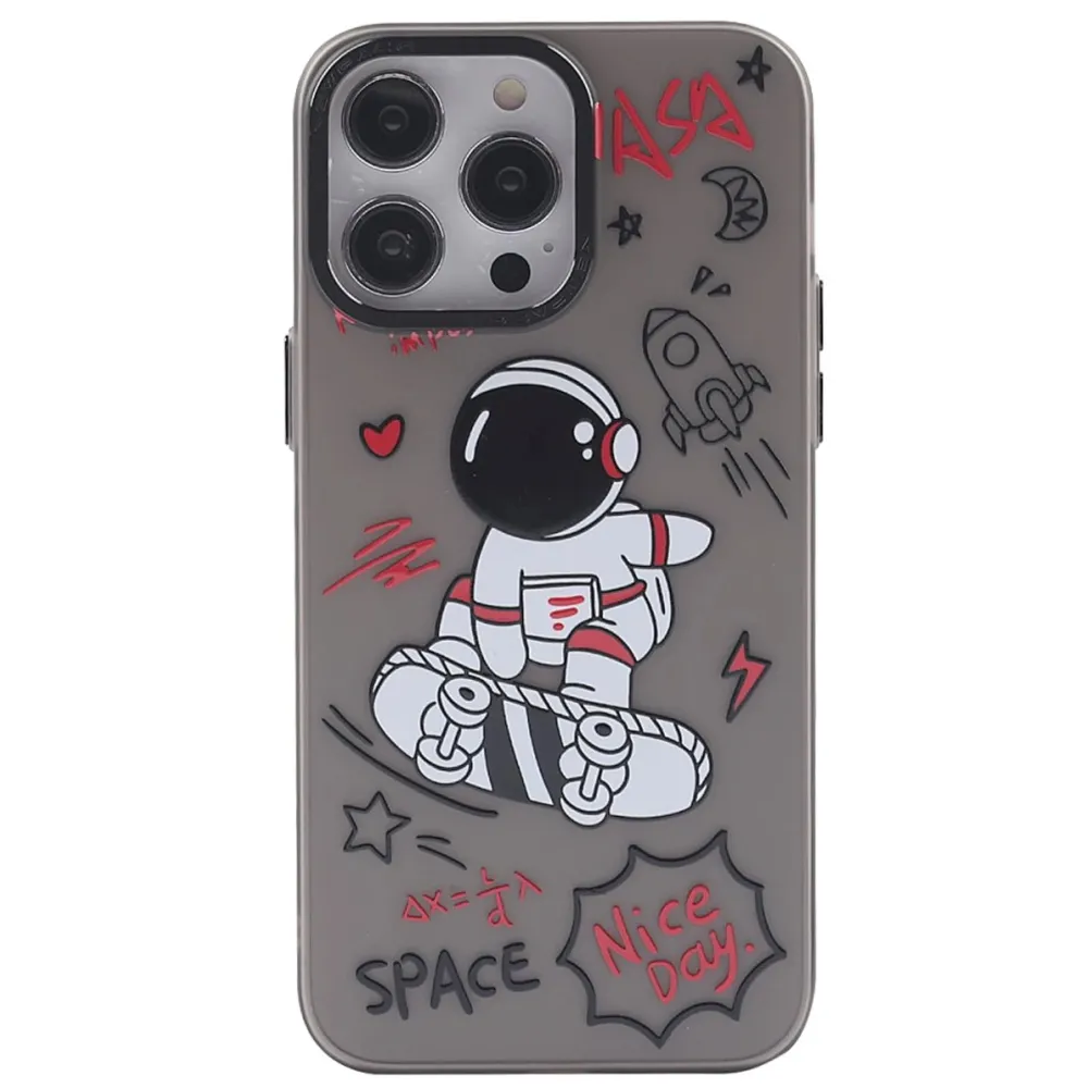 Newface Iphone 14 Pro Kılıf Prada Desenli Kapak - Prada Siyah - 1