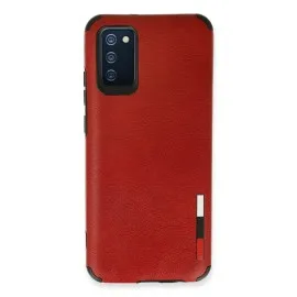 Newface Samsung Galaxy A03S Kılıf Loop Deri Silikon - Kırmızı