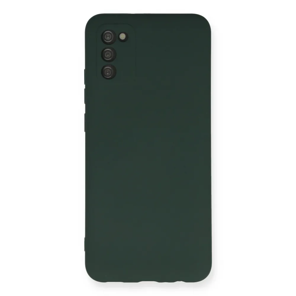 Newface Samsung Galaxy A03S Kılıf Nano Içi Kadife Silikon - Koyu Yeşil