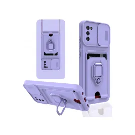 Newface Samsung Galaxy A03S Kılıf Zuma Kartvizitli Yüzüklü Silikon - Lila