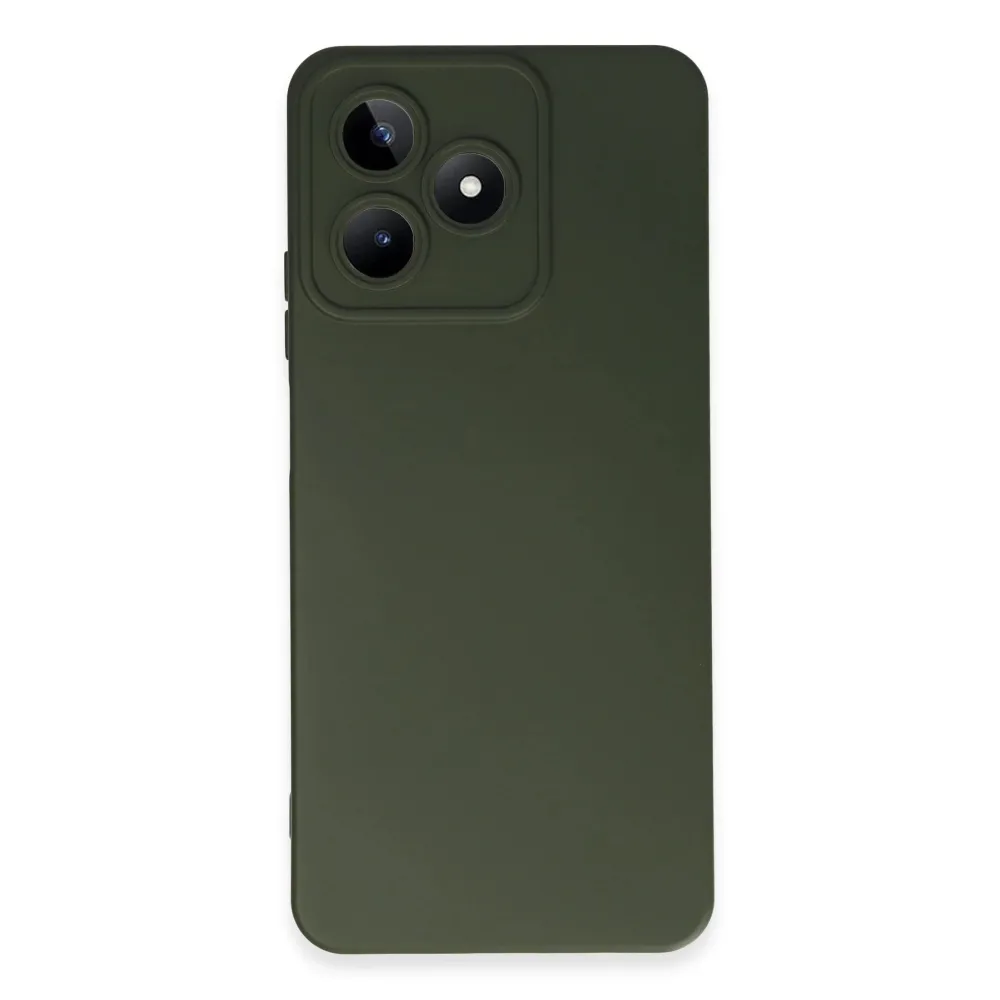 Newface Realme C53 Kılıf Nano Içi Kadife Silikon - Koyu Yeşil