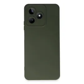 Newface Realme C53 Kılıf Nano Içi Kadife Silikon - Koyu Yeşil