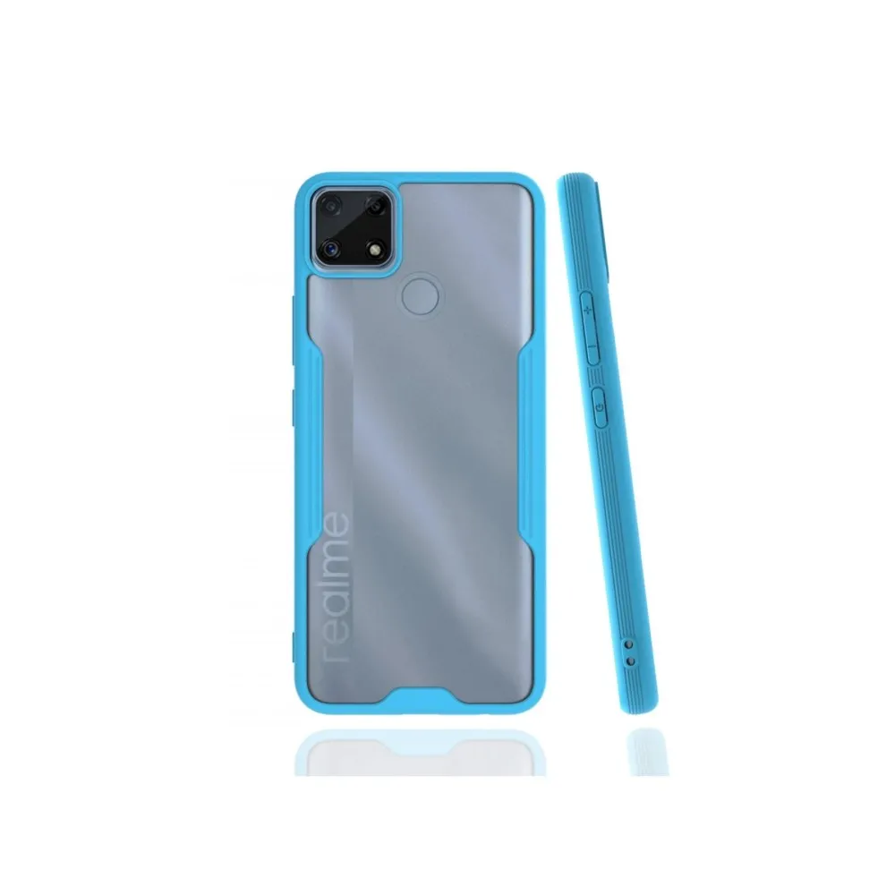 Newface Realme C25 Kılıf Platin Silikon - Mavi